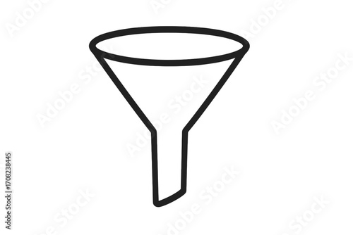 Sales funnel marketing vector icon. Lead generation and customer conversion process. Business diagram infographic element. Data filtering and processing concept illustration.