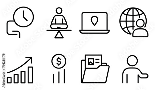 Freelancing Icons Set