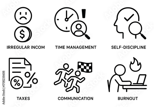 Freelancing Challenges Icons