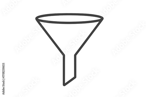 Funnel outline icon. Sales funnel for marketing and business. Lead generation and conversion rate optimization concept. Data filter symbol for web design and user interface.