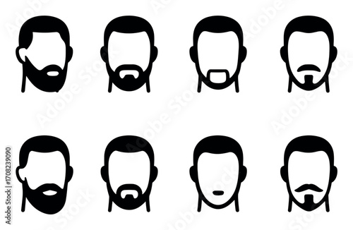 Modern Beard Icon Set