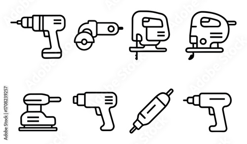 Minimalist Power Tool Icons