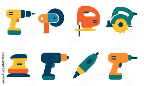 Colorful Power Tool Icons