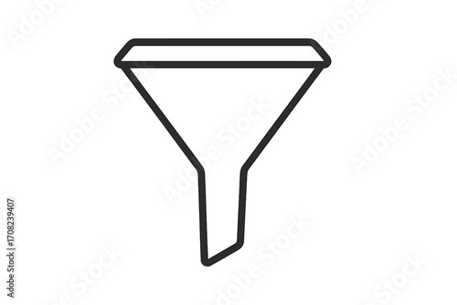 Simple funnel line icon. Sales funnel concept for marketing conversion, lead generation. Data filtering process for business. Customer journey outline vector for UI and UX design.