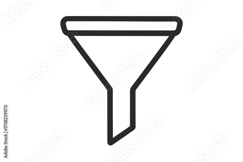 Sales funnel line icon for marketing and business. Lead generation, data filtering, conversion optimization concept. Vector symbol for web, infographic, ui, ux design.