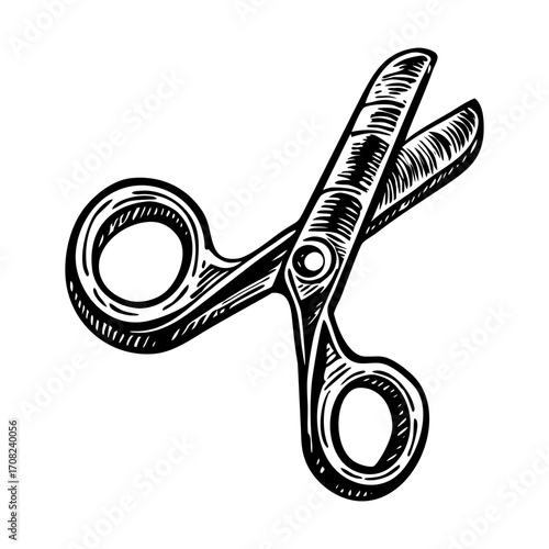 A glyph style illustration depicting dissecting scissors