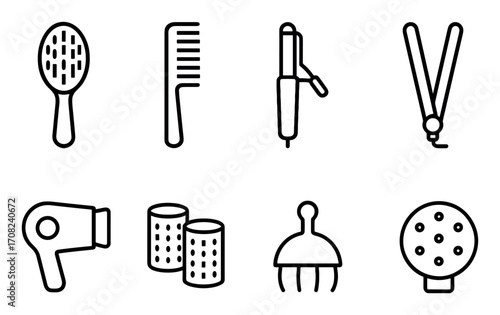 Hair Care Tools Icons