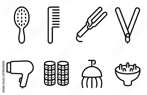 Hair Care Tools Icons
