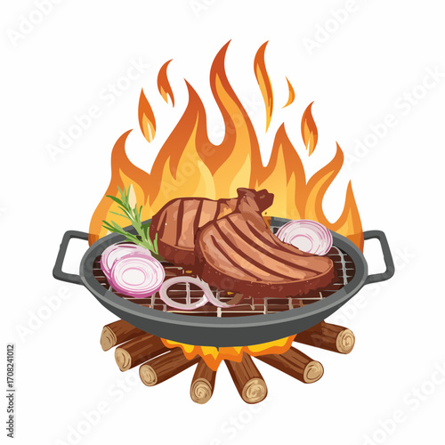 Fleisch auf einem Grill
