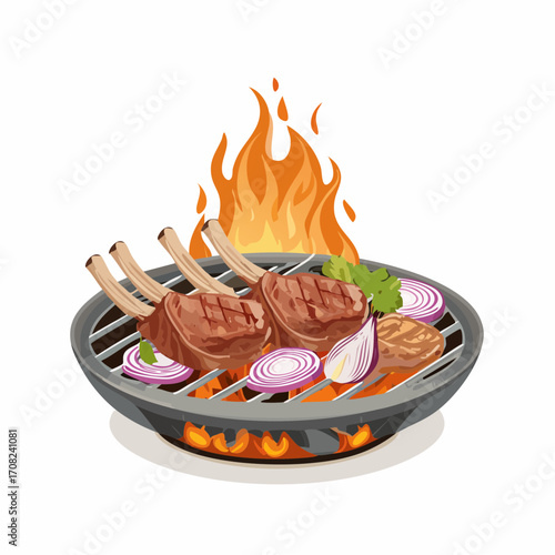 Fleisch auf einem Grill