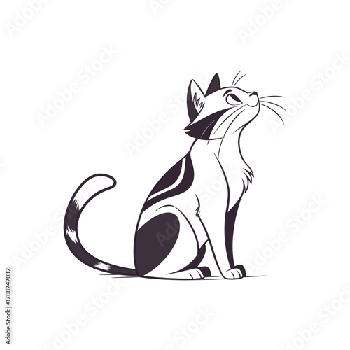 black cat with a butterfly