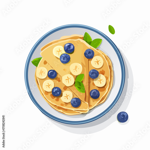 Crepes mit Blaubeeren und Banane