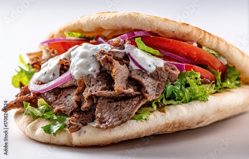 Close-up of a gyro sandwich