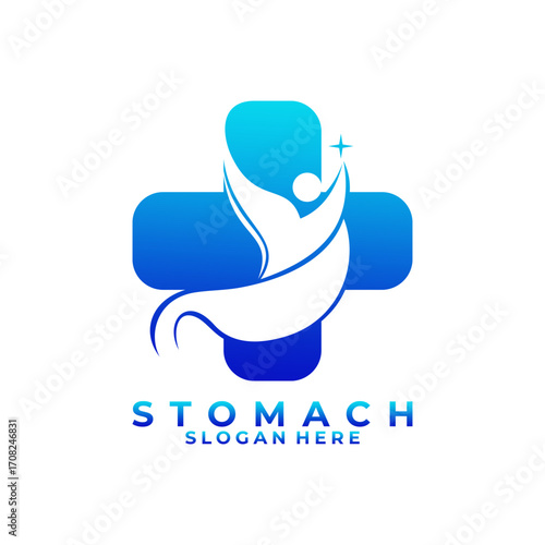 People Stomach care health logo design vector