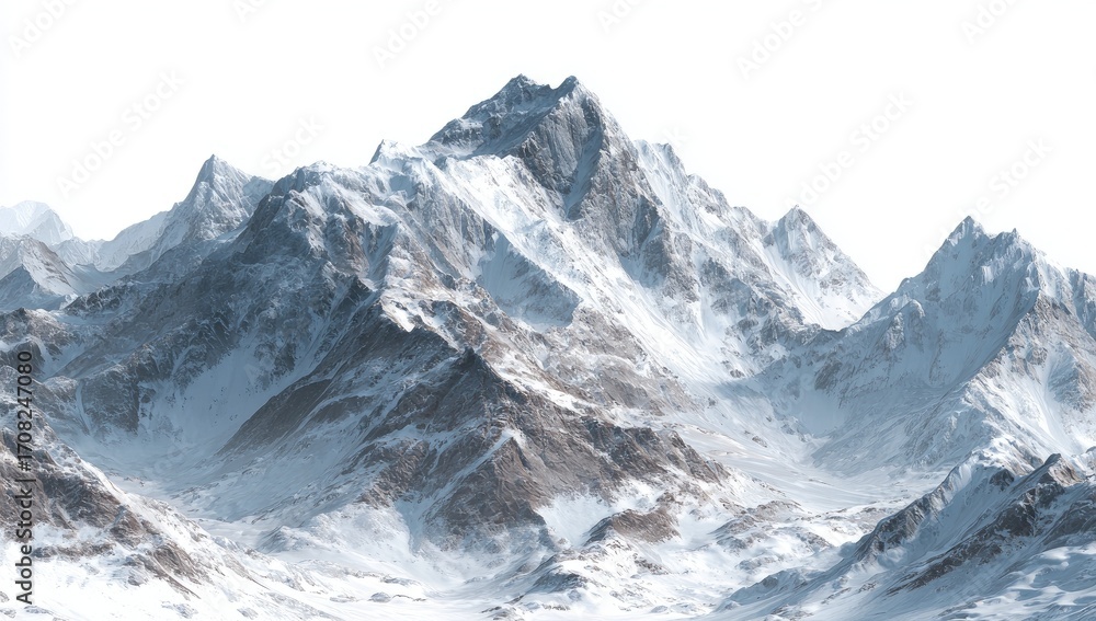Obraz premium Snowy mountain range panorama (4)