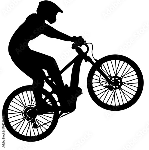 silhouette of a man riding a bicycle vector
