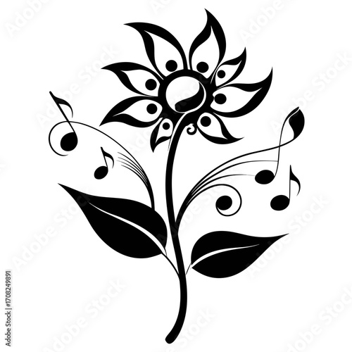 black and white flowers