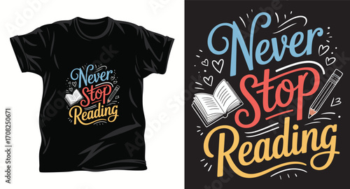 Reading graphic vector T shirt design print.