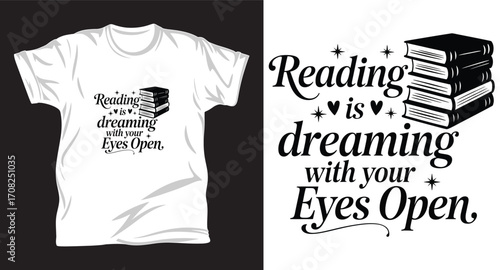 Reading graphic vector T shirt design print.
