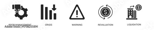 Business Failure Glyph Icon Set. Vector Illustration Concept With Some Icons. Designed In Glyph Style