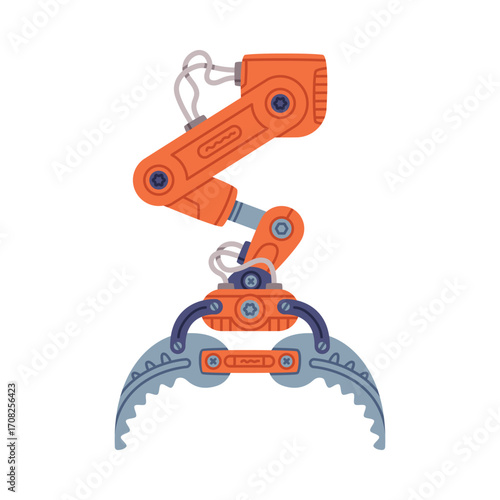 Mechanical Grip and Grabbing Machine Robotic Tool Vector Illustration