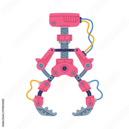 Mechanical Grip and Grabbing Machine Robotic Tool Vector Illustration