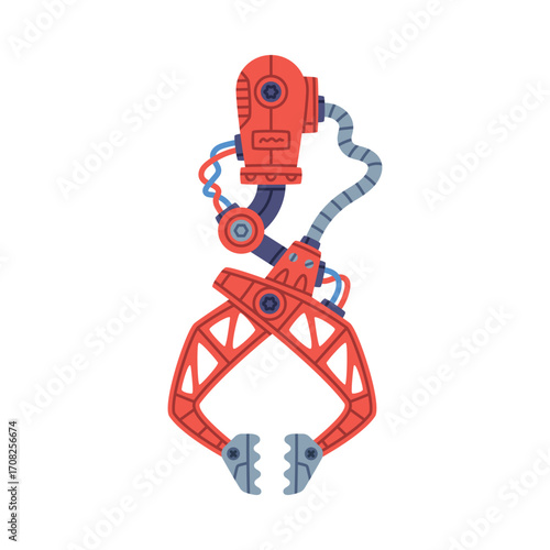 Mechanical Grip and Grabbing Machine Robotic Tool Vector Illustration