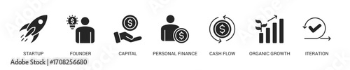 Bootstrapping Glyph Icon Set. Vector Illustration Concept With Some Icons. Designed In Glyph Style