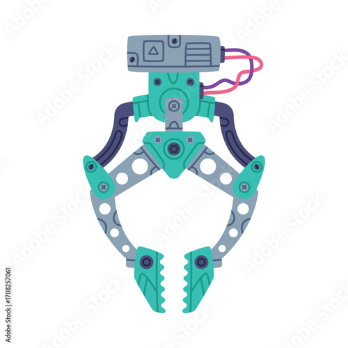 Mechanical Grip and Grabbing Machine Robotic Tool Vector Illustration