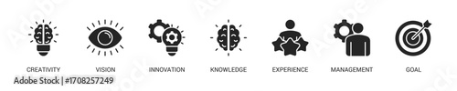 Achieve Results Glyph Icon Set. Vector Illustration Concept With Some Icons. Designed In Glyph Style