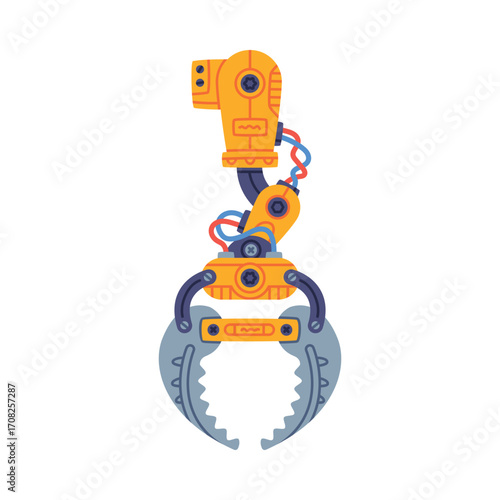 Mechanical Grip and Grabbing Machine Robotic Tool Vector Illustration