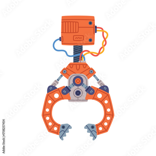 Mechanical Grip and Grabbing Machine Robotic Tool Vector Illustration