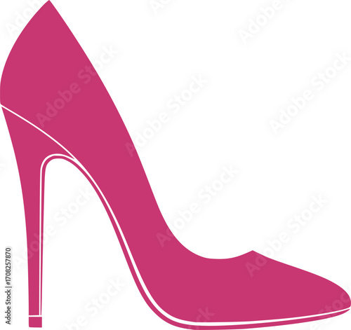Black silhouette high heel shoe elegant footwear fashion icon stiletto pump isolated vector
