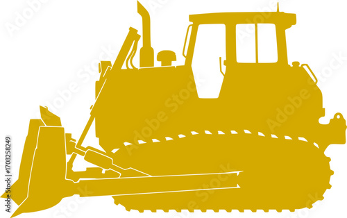 Yellow bulldozer vector illustration construction vehicle earthmover heavy machinery industrial equipment