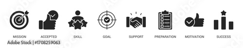Challenge Glyph Icon Set. Vector Illustration Concept With Some Icons. Designed In Glyph Style