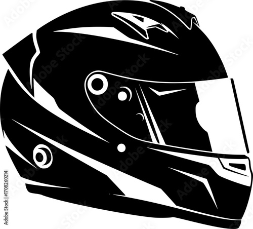 racing helmet for speed and safety in motorsports and extreme sports vector