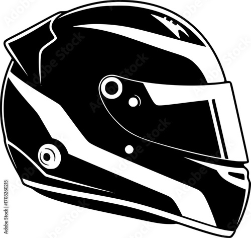 racing helmet for speed and safety in motorsports and extreme sports vector