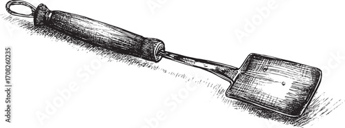 Spatula illustration on a white background. This vector illustration can be used in any size you like for advertising, logos, and other work.