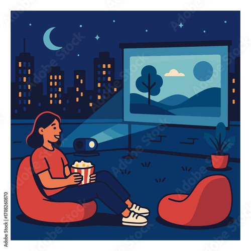 Outdoor movie night in the park