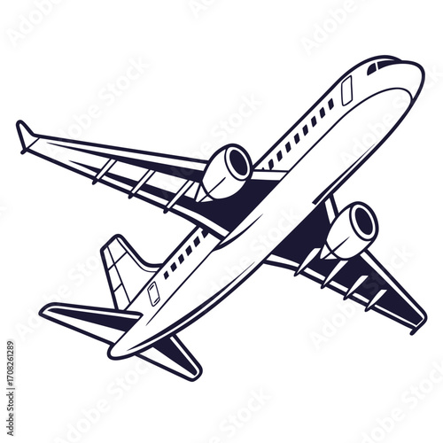 Commercial Airliner in Flight, Aviation Concept