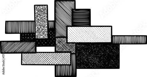 Abstract textured geometric shapes stacked irregular rectangles squares vector graphic design element vector