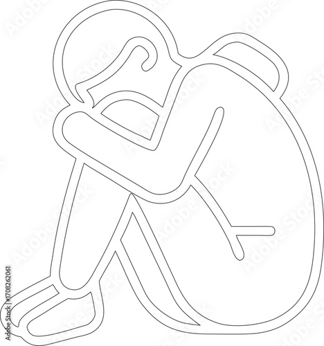 Person curled up in fetal position vector