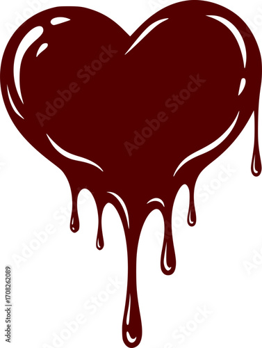 Happy chocolate day dripping heart illustration sweet celebration festive design confectionery art holiday graphic
