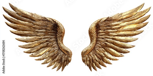 Pair of detailed gold wings