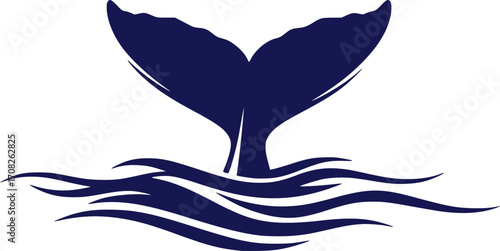  whale tail silhouette ocean marine life symbol vector abstract nature design vector