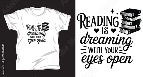 Reading graphic vector T shirt design print.