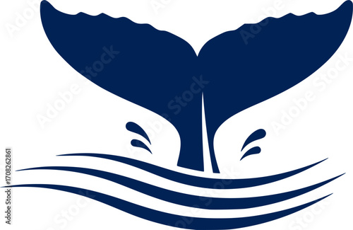  whale tail silhouette ocean marine life symbol vector abstract nature design vector