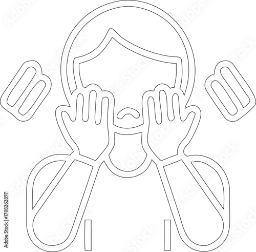 Person shouting with hands around mouth expression