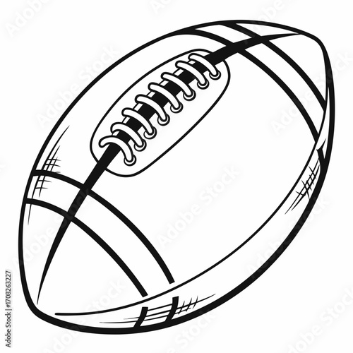 Rugby Ball Line Art Minimalist Design for Sports and Recreation Projects