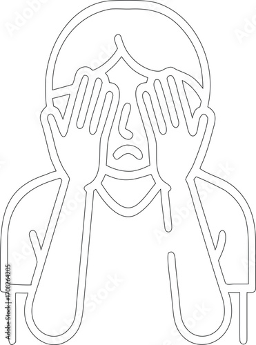 Person covering eyes with hands in despair face